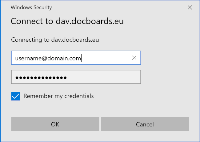Enter your username and password